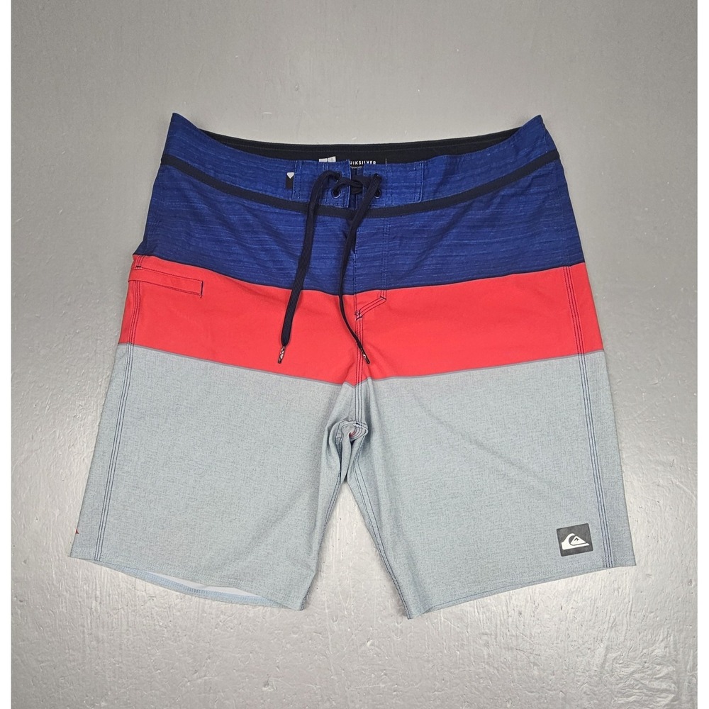Quiksilver Dry Flight Boardshorts 10" Mens Medium Colorblock‎ Swim Trunks